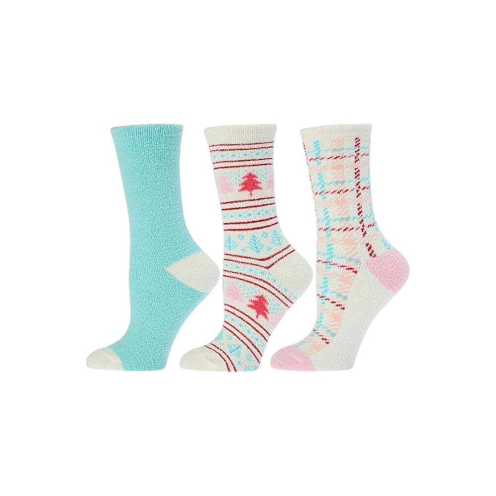 Comfort Code Women's 3pack Holiday Microterry Double Layer Socks Green